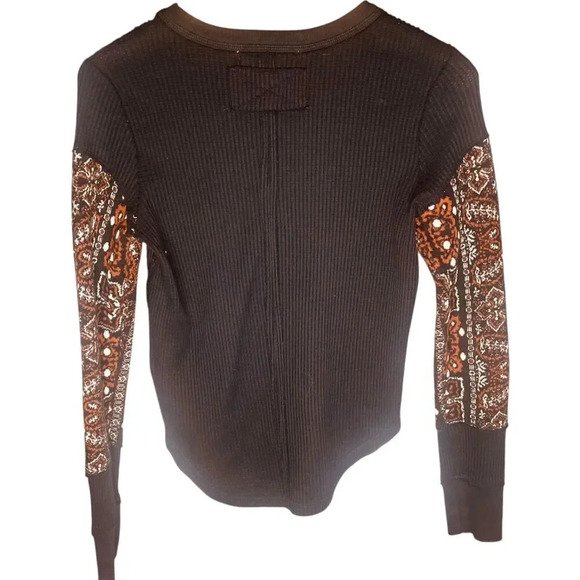 Free People Nikki Layering Bandana Patchwork Sweater Top - Picture 10 of 13